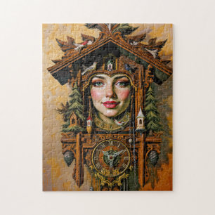 “Tijdloze Muze” – Een Koekoeksklok Portret  Legpuzzel