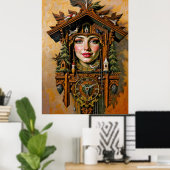 Tijdloze muze - Een koekoeksklok portret Poster (Thuiskantoor)