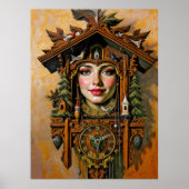 Tijdloze muze - Een koekoeksklok portret Poster (Voorkant)