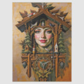 Tijdloze muze - Een koekoeksklok portret Tissuepapier (Voorkant)