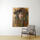 Tijdloze muze - Een koekoeksklok portret Wandkleed (In situ)