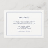 Tijdloze Navy en Witte Ontvangstkaart Informatiekaartje (Voorkant)