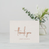 Tijdloze Neutral Beige Elegante bruiloft Bedankt Folie Uitnodiging Briefkaart (Staand Voorkant)