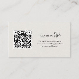 Tijdloze Neutral Beige QR-code Elegante bruiloft Informatiekaartje