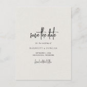 Tijdloze Neutral Beige Wedding Save the Date Aankondigingskaart (Voorkant)