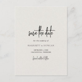 Tijdloze Neutral Beige Wedding Save the Date Aankondigingskaart