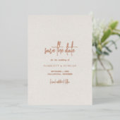Tijdloze Neutral Beige Wedding Save the Date Folie Uitnodiging (Staand Voorkant)