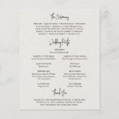 Tijdloze Neutrale Beige Budget Huwelijksprogramma (Achterkant)