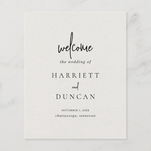 Tijdloze Neutrale Beige Budget Huwelijksprogramma (Voorkant)