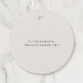 Tijdloze neutrale beige elegante bruiloft bedankjes labels (Achterkant)