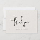 Tijdloze neutrale beige elegante bruiloft bedankkaart (Voorkant)