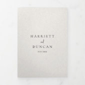 Tijdloze neutrale beige elegante bruiloft drieluik uitnodiging (Cover)