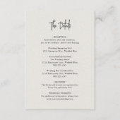 Tijdloze neutrale beige elegante bruiloft informatiekaartje (Voorkant)