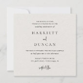 Tijdloze neutrale beige elegante bruiloft kaart (Voorkant)