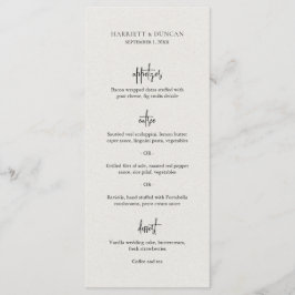 Tijdloze Neutrale Beige Elegante Bruiloft Menu
