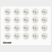 Tijdloze neutrale beige elegante bruiloft ronde sticker (Vel)
