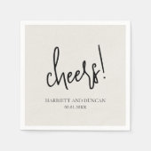 Tijdloze neutrale beige elegante bruiloft servet (Voorkant)