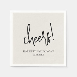 Tijdloze neutrale beige elegante bruiloft servet