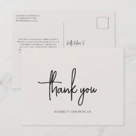 Tijdloze Neutrale Beige Elegante Trouw Dank Je Briefkaart