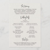 Tijdloze Neutrale Beige Elegante Trouw Programmakaart (Achterkant)