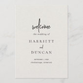 Tijdloze Neutrale Beige Elegante Trouw Programmakaart (Voorkant)