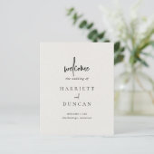 Tijdloze Neutrale Beige Elegante Trouwprogramma (Staand voorkant)