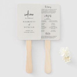 Tijdloze Neutrale Beige Elegante Trouwprogramma Handwaaier
