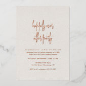 Tijdloze Neutrale Beige Elegante Trouwreceptie Folie Uitnodiging (Voorkant)