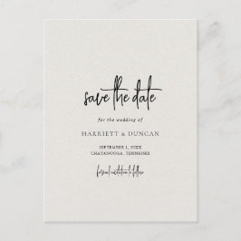 Tijdloze Neutrale Beige Trouw Save the Date Aankondigingskaart