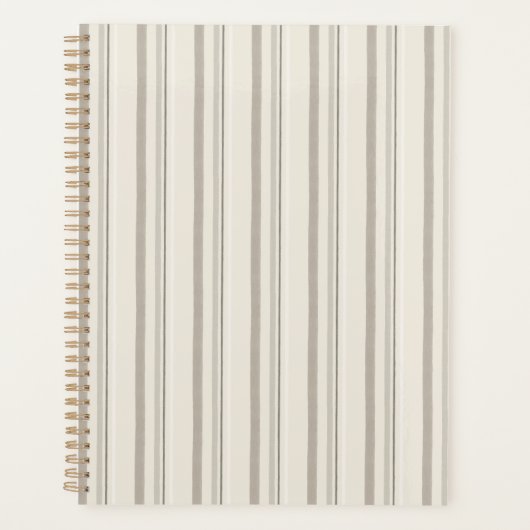 Tijdloze Neutrale Gestreepte Stijl Patroon Planner (Voorkant)