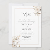 Tijdloze Neutrale Kleur Elegante Huwelijksuitnodig Kaart (Voorkant)