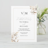 Tijdloze Neutrale Kleur Elegante Huwelijksuitnodig Kaart (Staand voorkant)