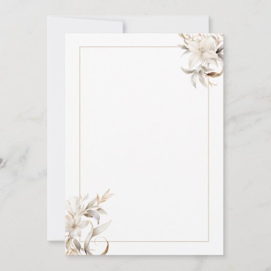 Tijdloze Neutrale Kleur Elegante Huwelijksuitnodig Kaart (Achterkant)