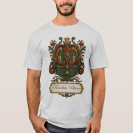 Tijdloze Noorse Rosemaling T-shirt: Een Erfenis va T-shirt