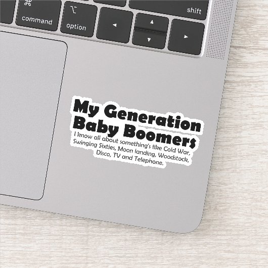 Tijdloze nostalgie: Baby Boomers Retro Quote Sticker (Detail)