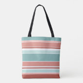 Tijdloze Ocean Beach Zomer Kleuren Art Stripe Tote Bag (Achterkant)
