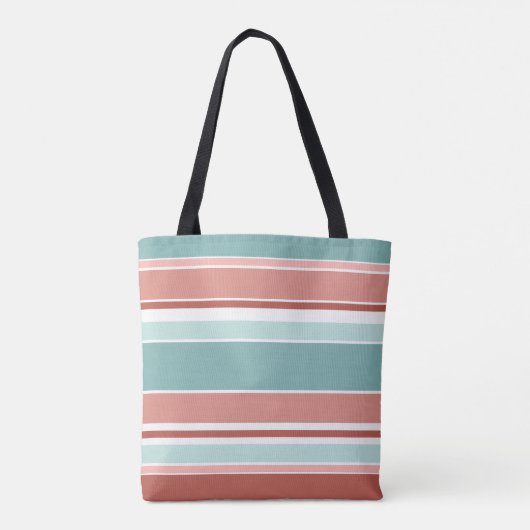 Tijdloze Ocean Beach Zomer Kleuren Art Stripe Tote Bag (Achterkant)