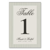 Tijdloze Old Money Green Stripe Wedding Kaart (Voorkant)