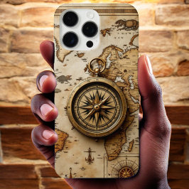 Tijdloze Ontdekkingsreiziger: Klassiek Kompas en A iPhone 16 Pro Max Hoesje