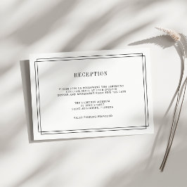 Tijdloze Ontvangstkaart in Zwart en Wit Kaart