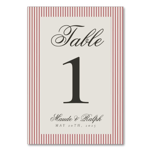 Tijdloze oude geld rode streep bruiloft kaart (Voorkant)