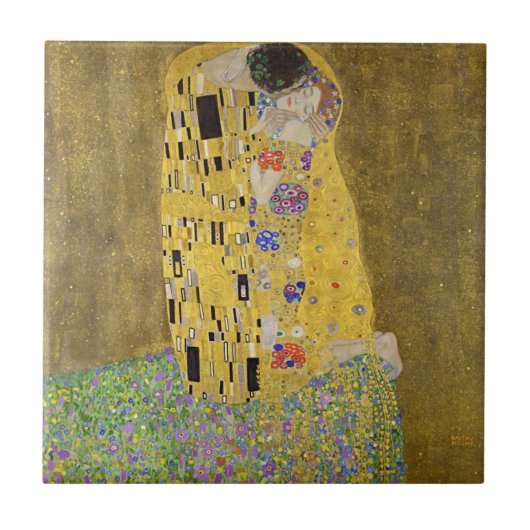 Tijdloze passie - Gustav Klimt's 'De Kus' op Tegeltje (Voorkant)