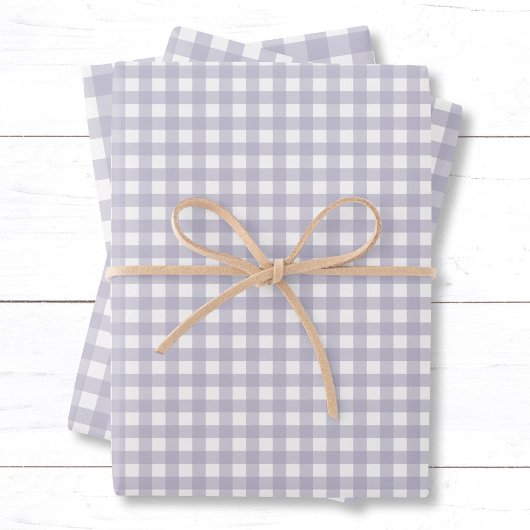 Tijdloze Pastellavendel Gingham controlepatroon Inpakpapier Vel