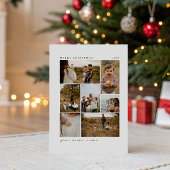Tijdloze Plaid Christmas Family 7 Fotocollage Feestdagenkaart