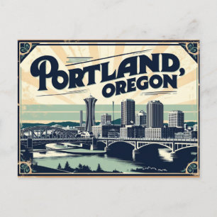 Tijdloze Portland Vintage & Retro van de rozenstad Briefkaart