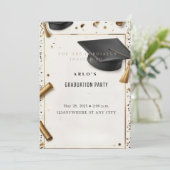 Tijdloze prestatie: elegante afstudeerdop kaart (Staand voorkant)