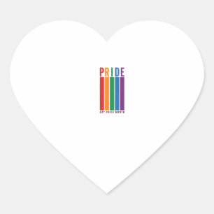 Tijdloze Pride Maand Regenboog Typografie Shirt On Hart Sticker