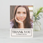 Tijdloze Raster BEWERKBARE KLEUR Dankkaart Bedankkaart (Staand voorkant)