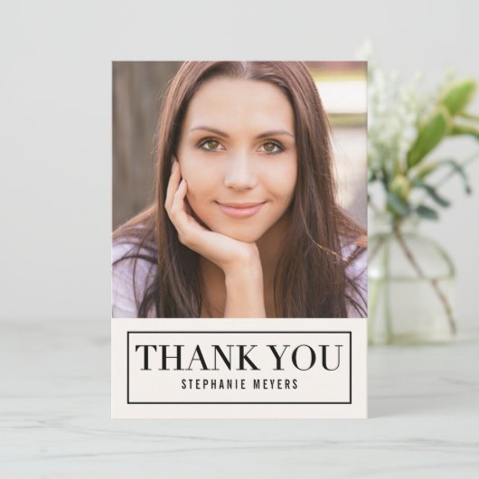 Tijdloze Raster BEWERKBARE KLEUR Dankkaart Bedankkaart (Staand voorkant)