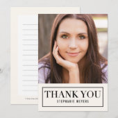 Tijdloze Raster BEWERKBARE KLEUR Dankkaart Bedankkaart (Voorkant / Achterkant)